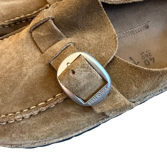 Birkenstock Buckley Tan Slip-On Backless Shoes Closed Toe Size 40 9 Women's - Picture 10 of 15